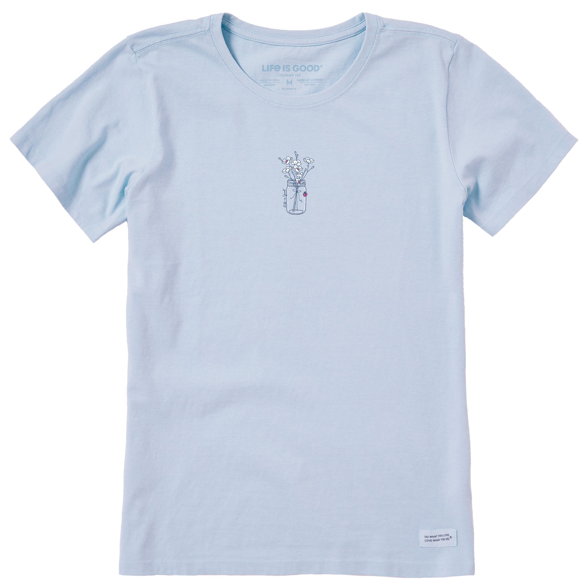 Women's Ladybug Flower Jar Short Sleeve Crusher Tee