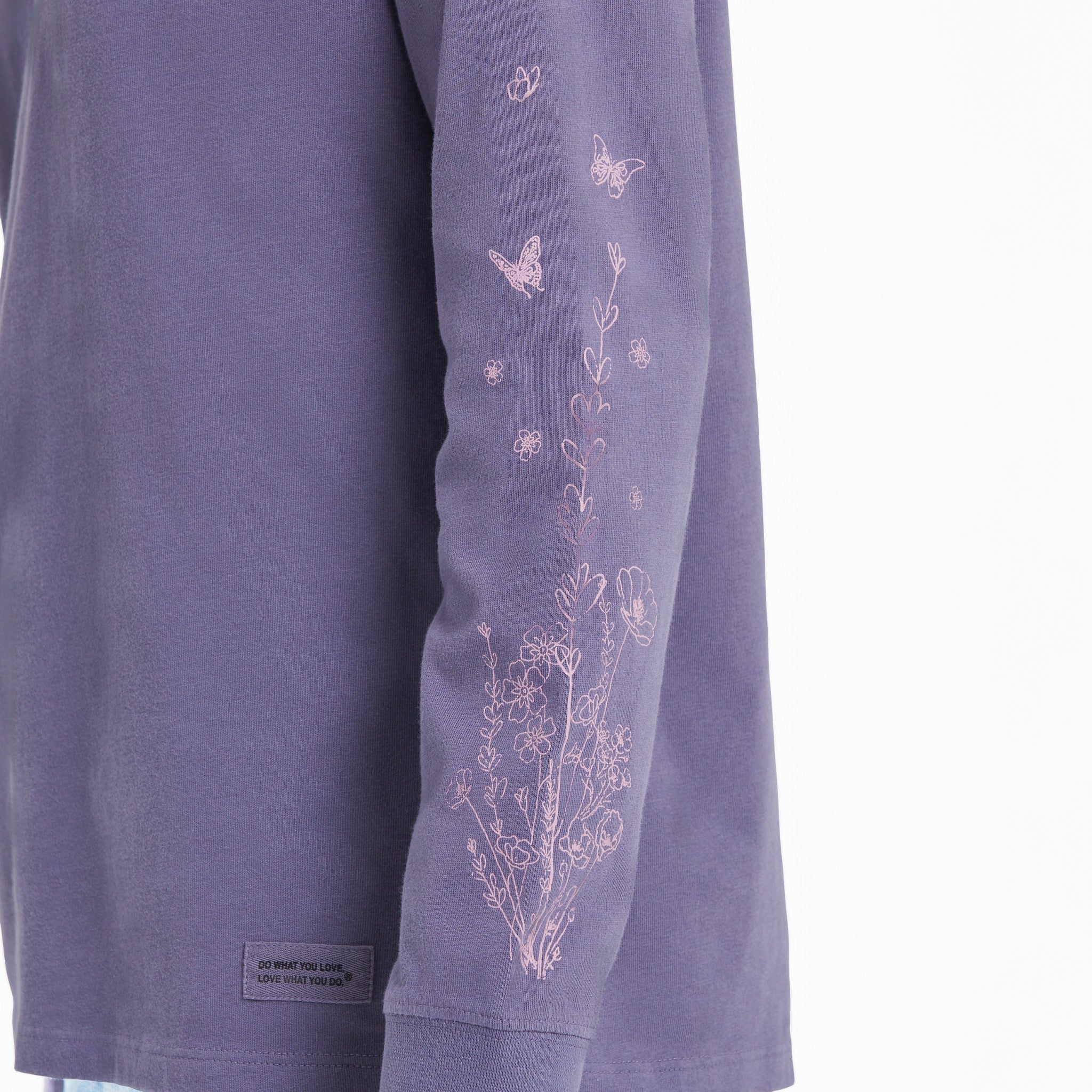 Women's LIG Whimsical Butterflies Long Sleeve Crusher Tee