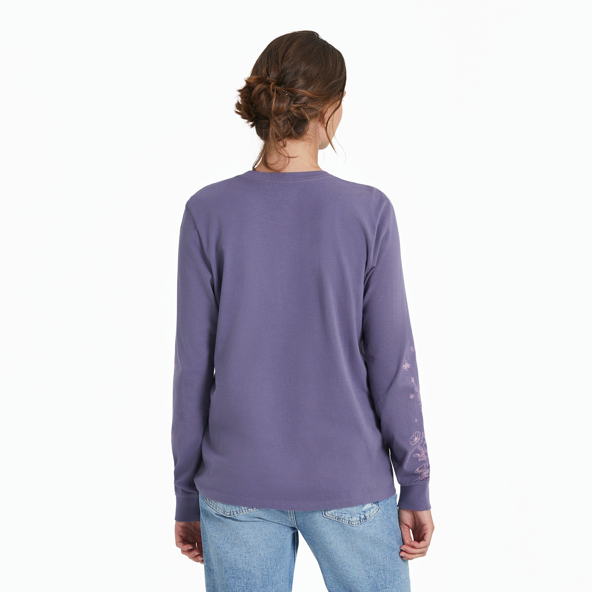 Women's LIG Whimsical Butterflies Long Sleeve Crusher Tee