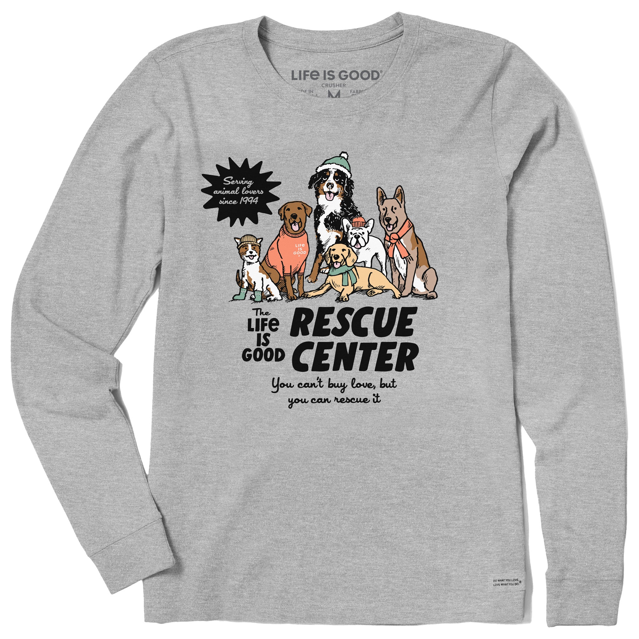 Women's LIG Rescue Center Dogs Long Sleeve Crusher Tee