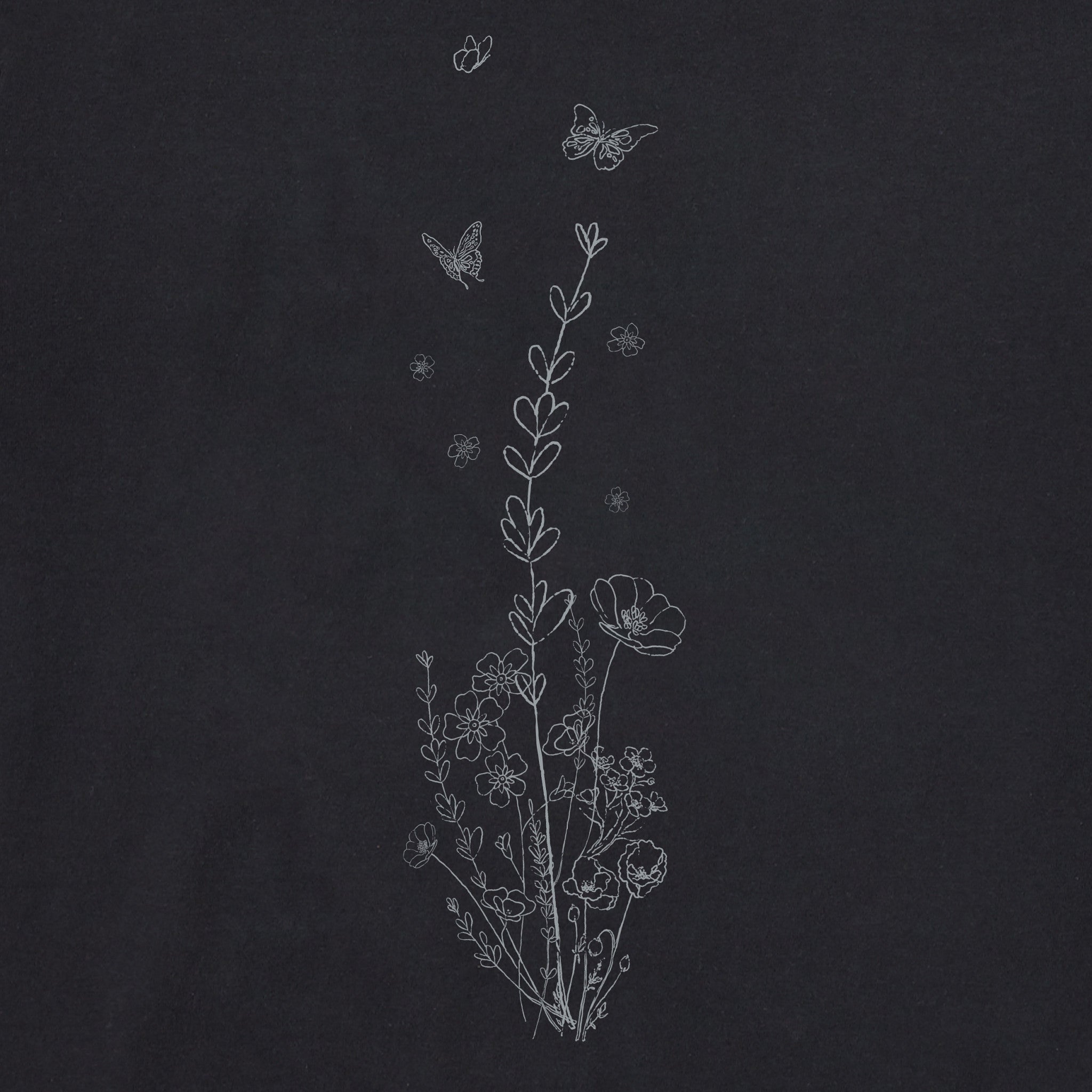 Women's LIG Whimsical Butterflies Long Sleeve Crusher Tee