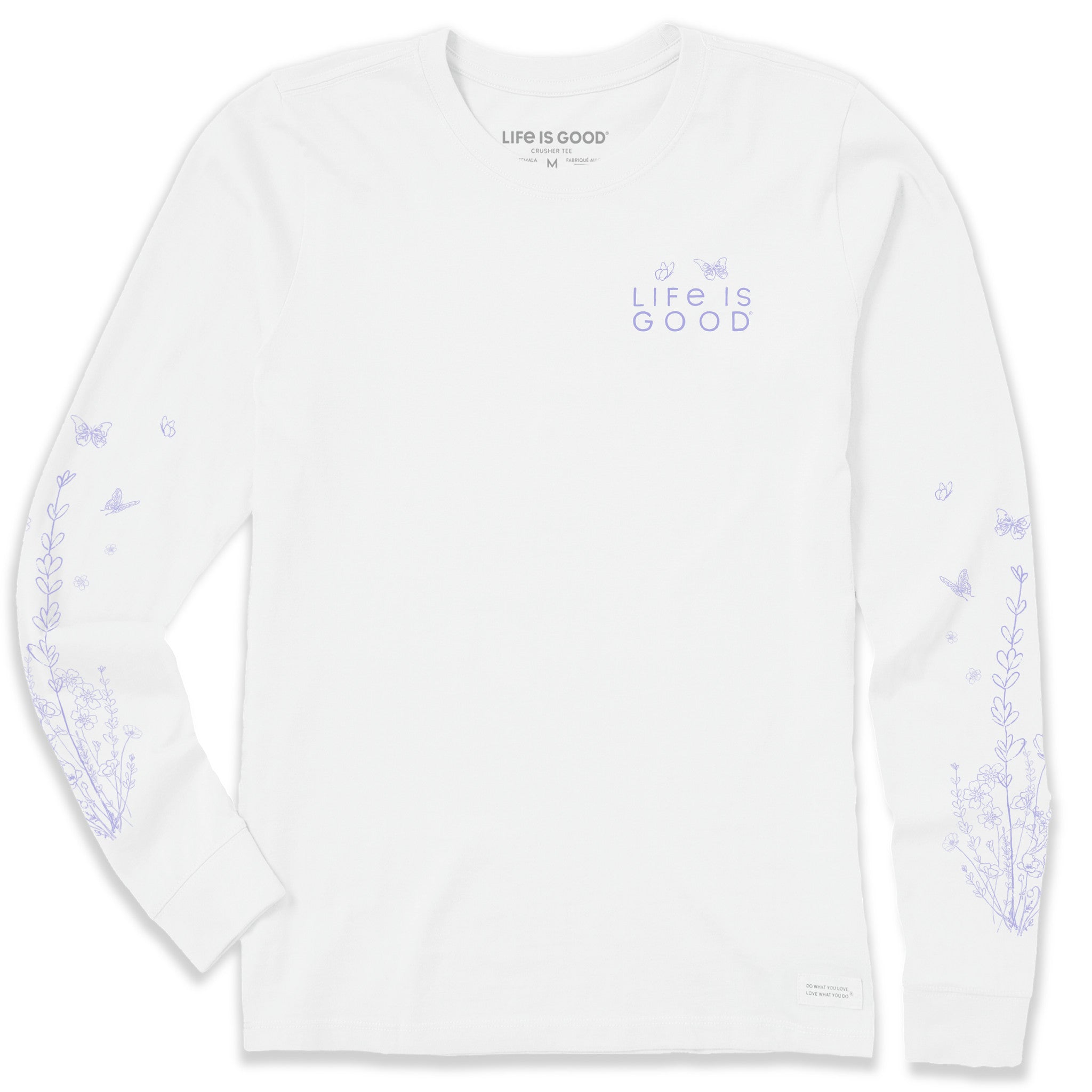 Women's LIG Whimsical Butterflies Long Sleeve Crusher Tee