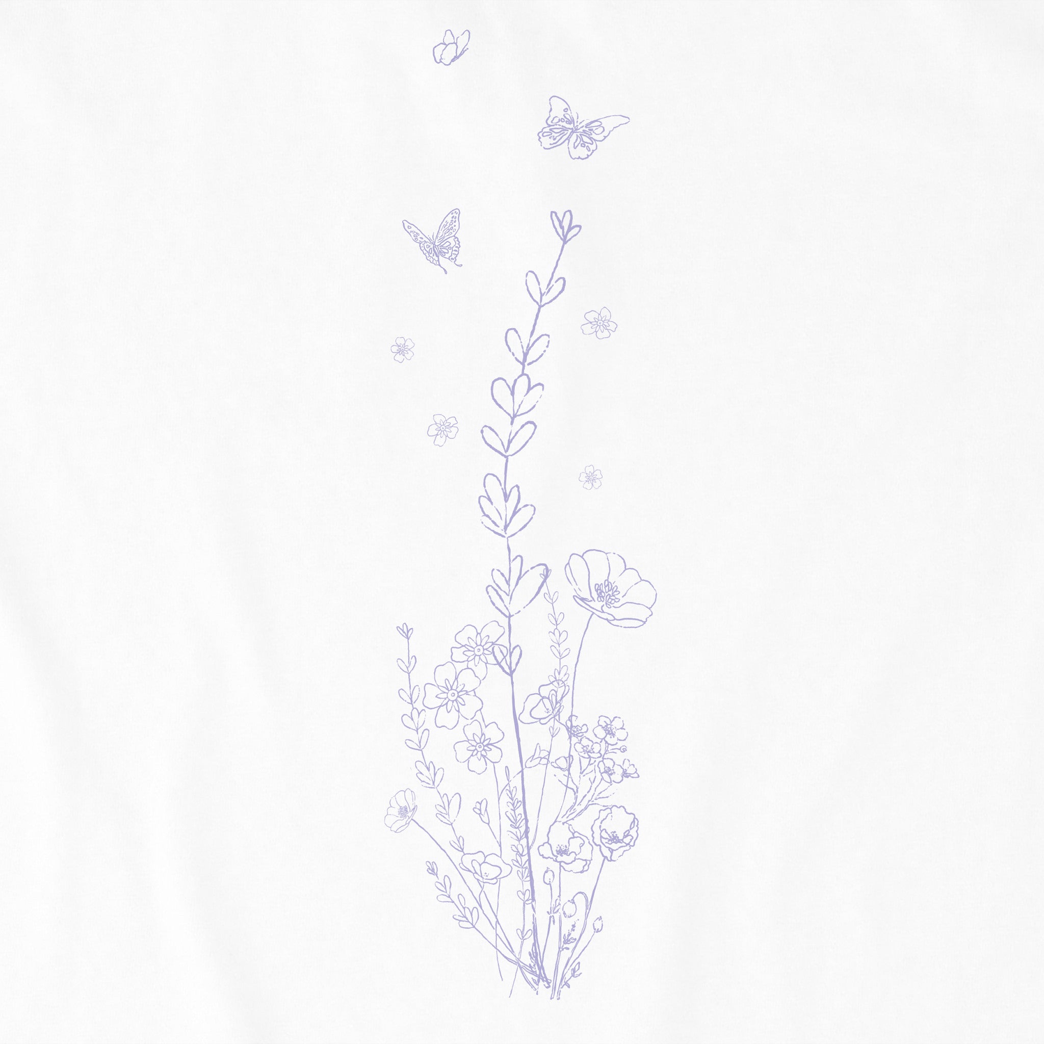 Women's LIG Whimsical Butterflies Long Sleeve Crusher Tee