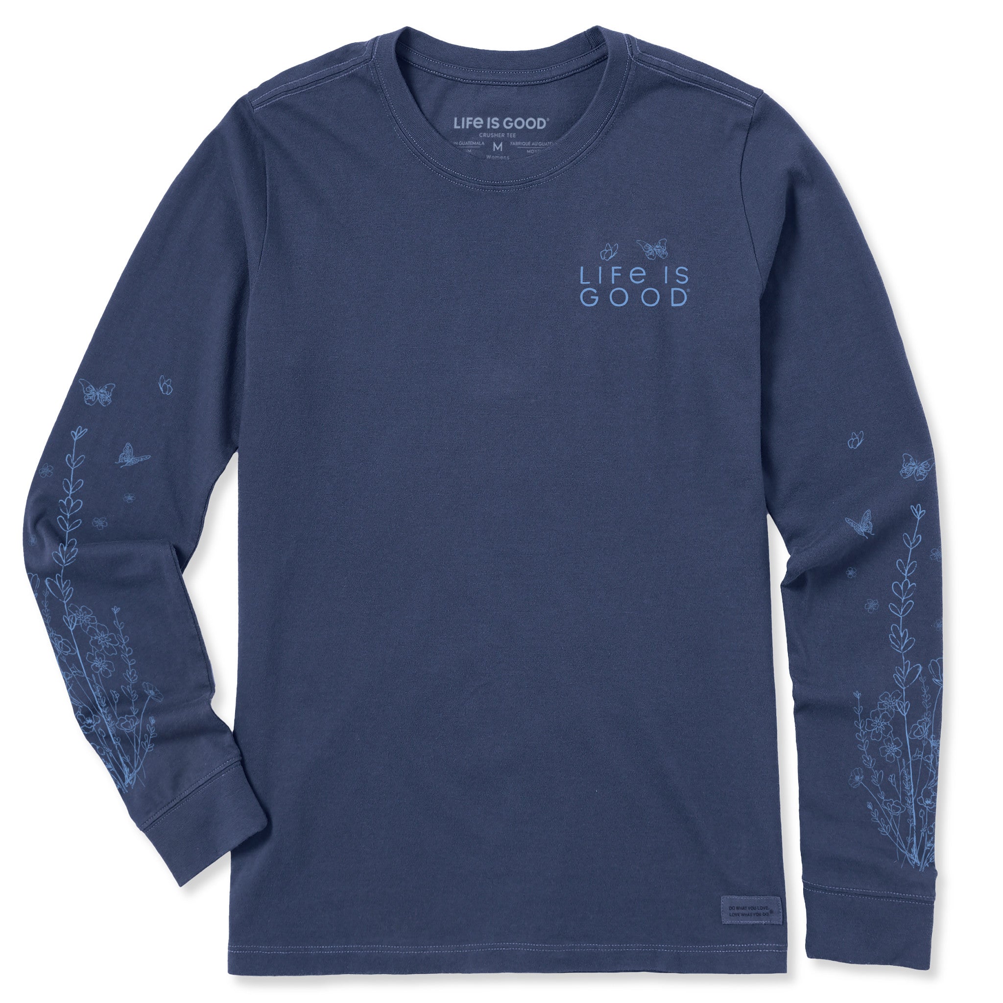 Women's LIG Whimsical Butterflies Long Sleeve Crusher Tee