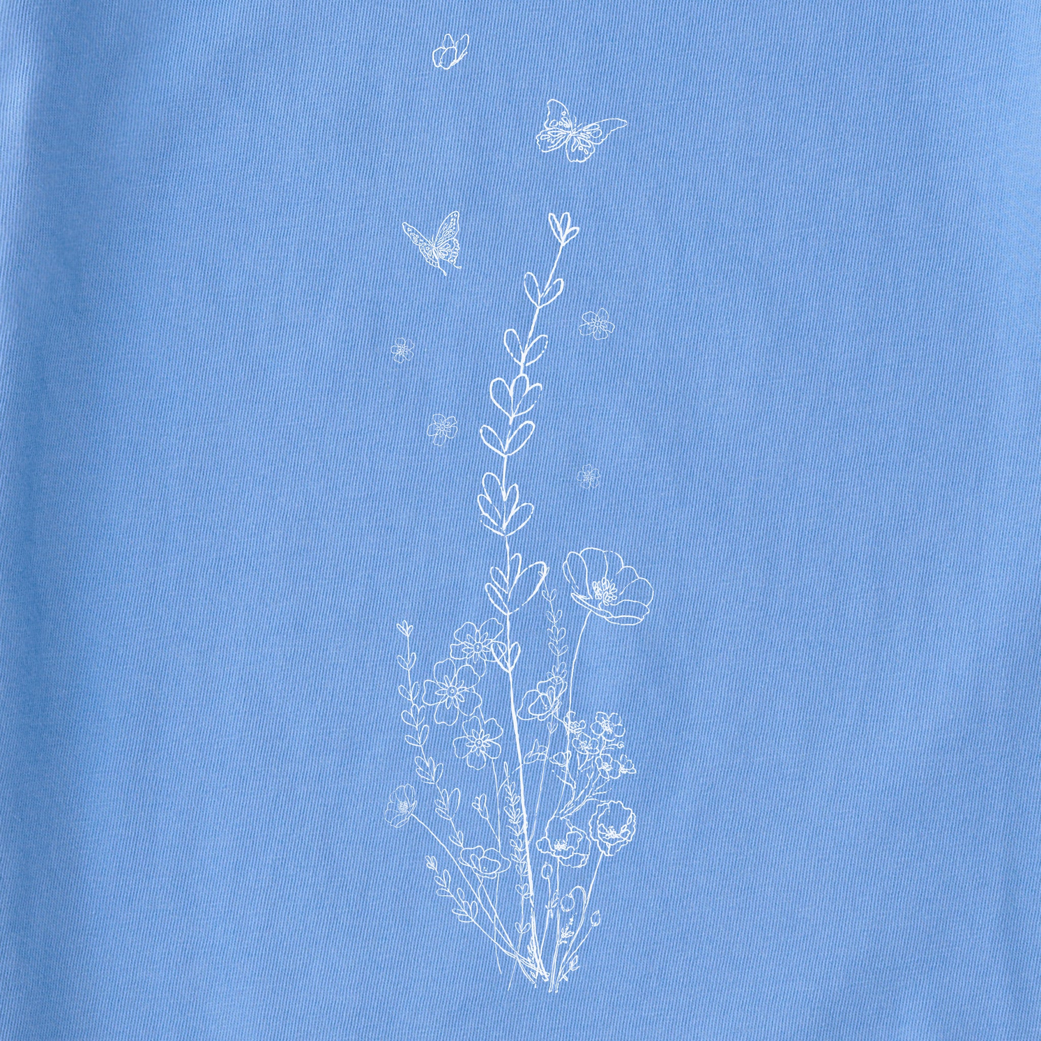 Women's LIG Whimsical Butterflies Long Sleeve Crusher Boxy Tee