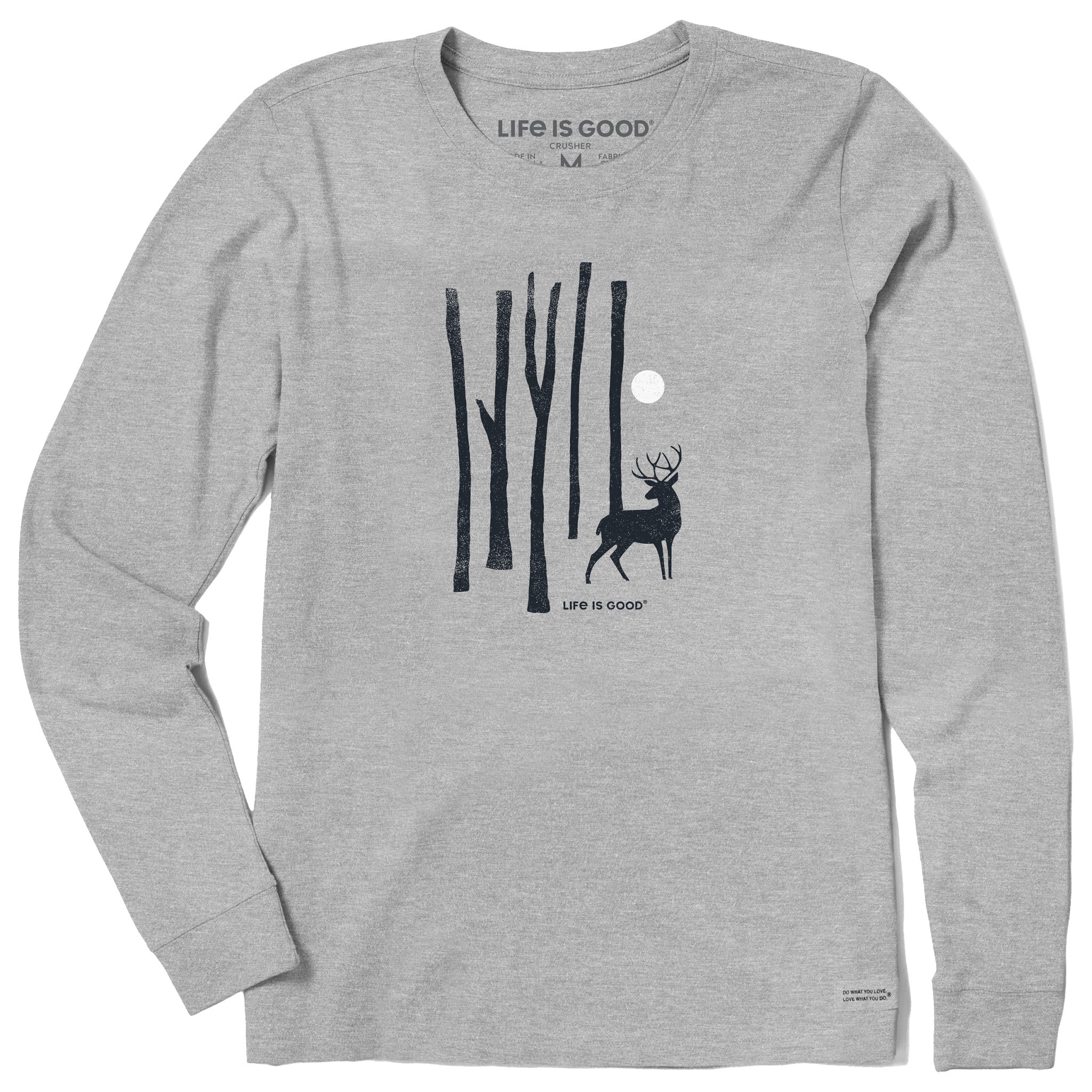 Women's Lone Snowy Deer Long Sleeve Crusher Tee